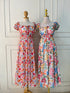 Spring Floral Square Neck Long Maxi Dress